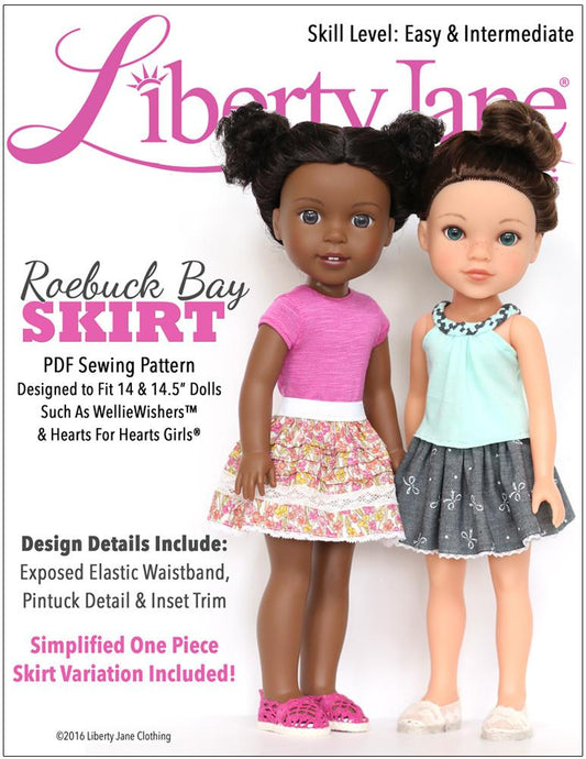 Roebuck Bay Skirt 14-14.5" DollClothes Pattern