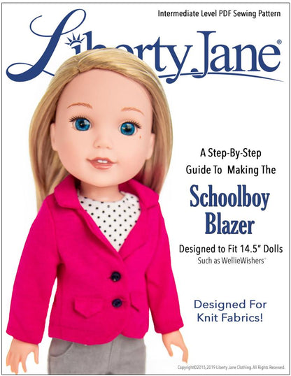 Schoolboy Blazer 14.5" Doll Clothes Pattern