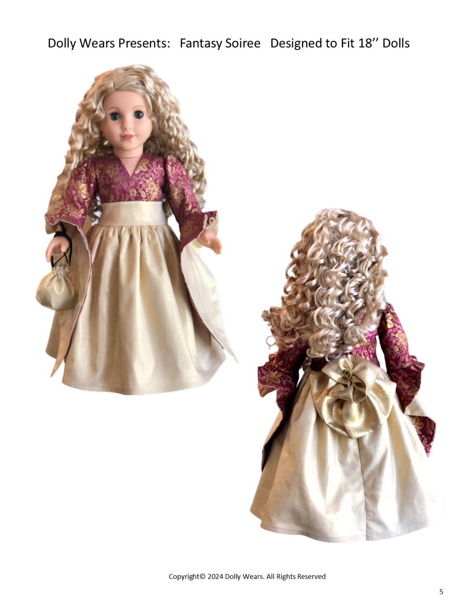 Fantasy Soiree 18" Doll Clothes Pattern