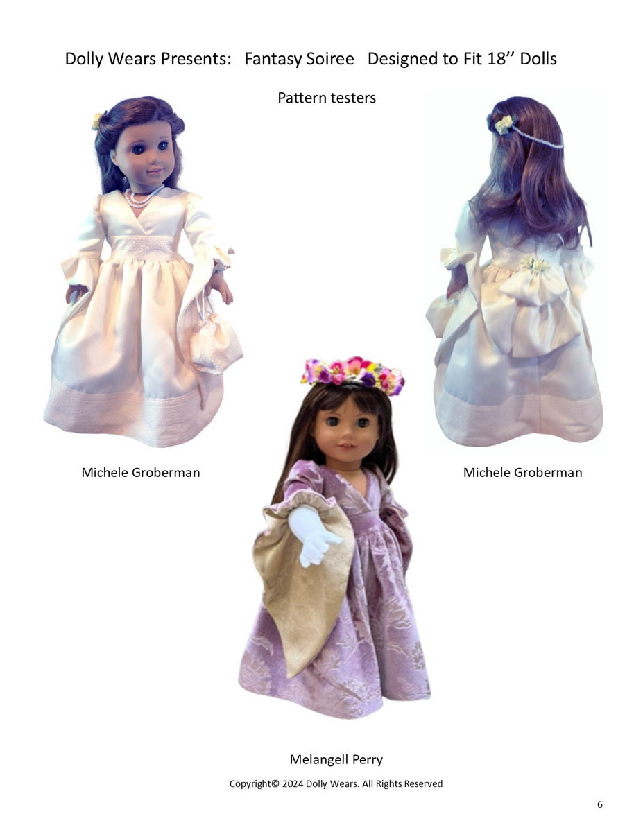 Fantasy Soiree 18" Doll Clothes Pattern