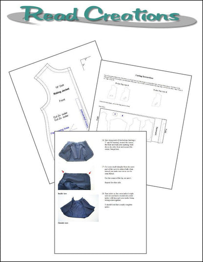 Riding Jacket 18" Doll Clothes Pattern