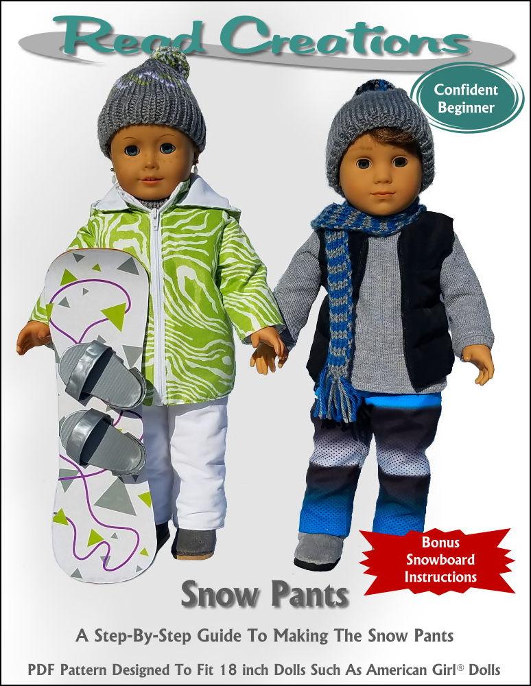 Snow Pants 18" Doll Clothes Pattern