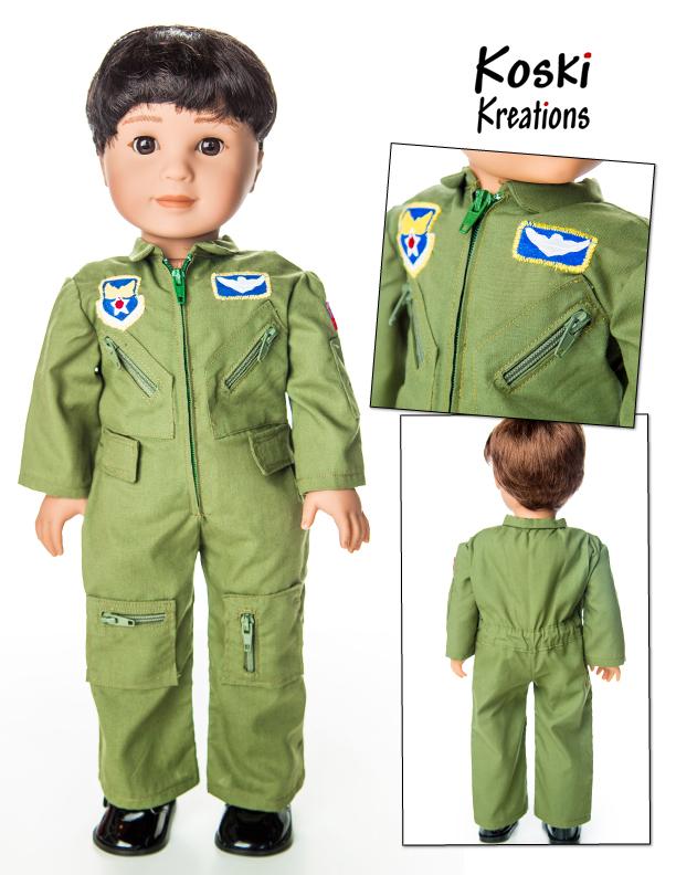 Flight Suit 18" Doll Clothes Pattern