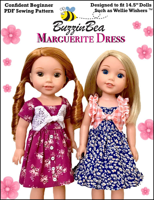Marguerite Dress 14.5" Doll Clothes Pattern