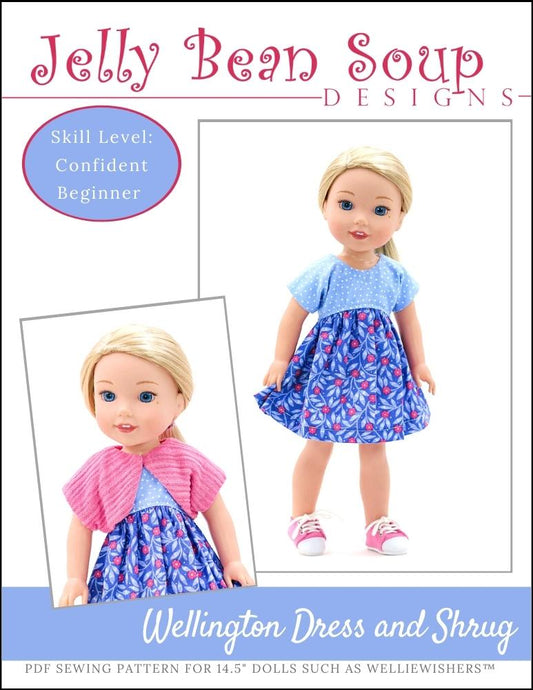 Wellington Dress and Shrug 14.5" Doll Clothes Pattern