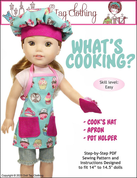 What's Cooking? 14-14.5" Doll Clothes Pattern