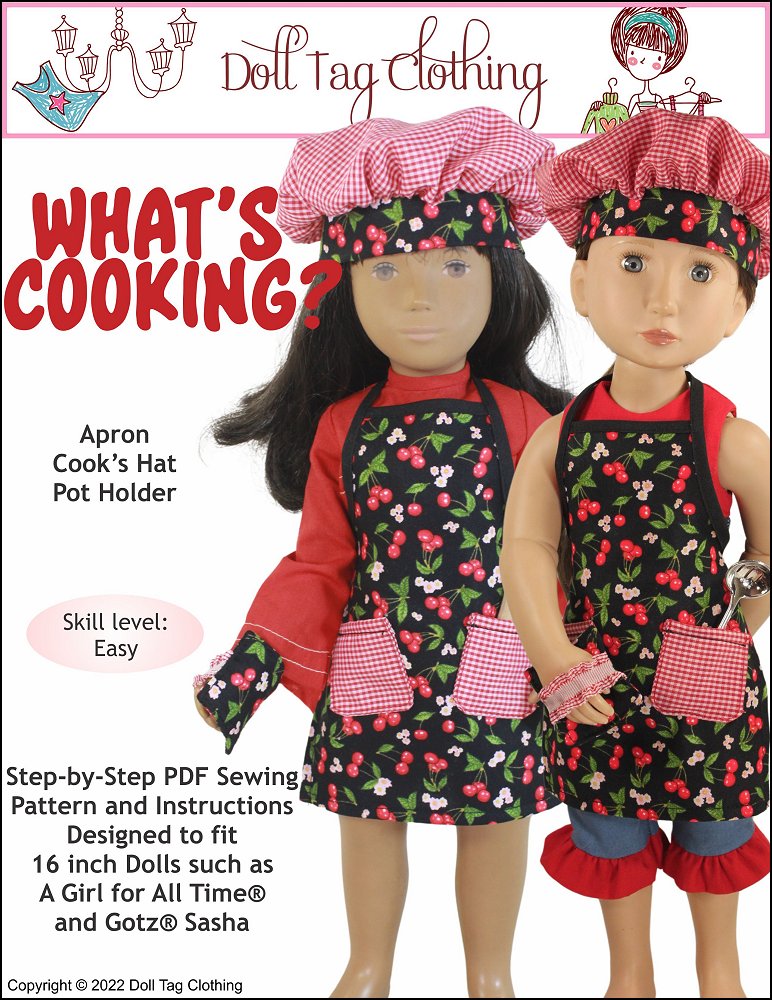 What's Cooking? 16" A Girl For All Time® Doll Clothes Pattern