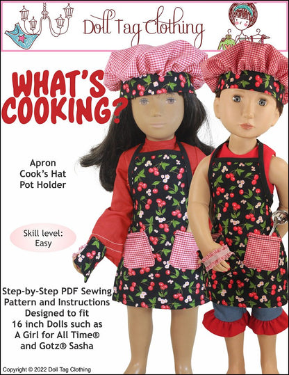 What's Cooking? 16" A Girl For All Time® Doll Clothes Pattern
