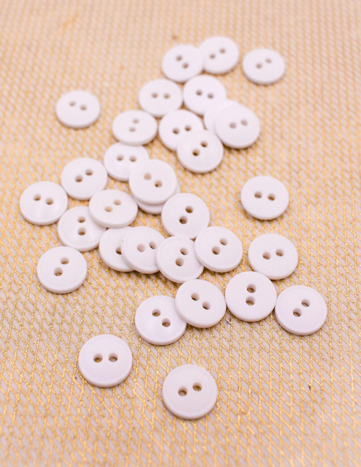 Pixie Packs Buttons - White 2-Hole Resin 3/8"