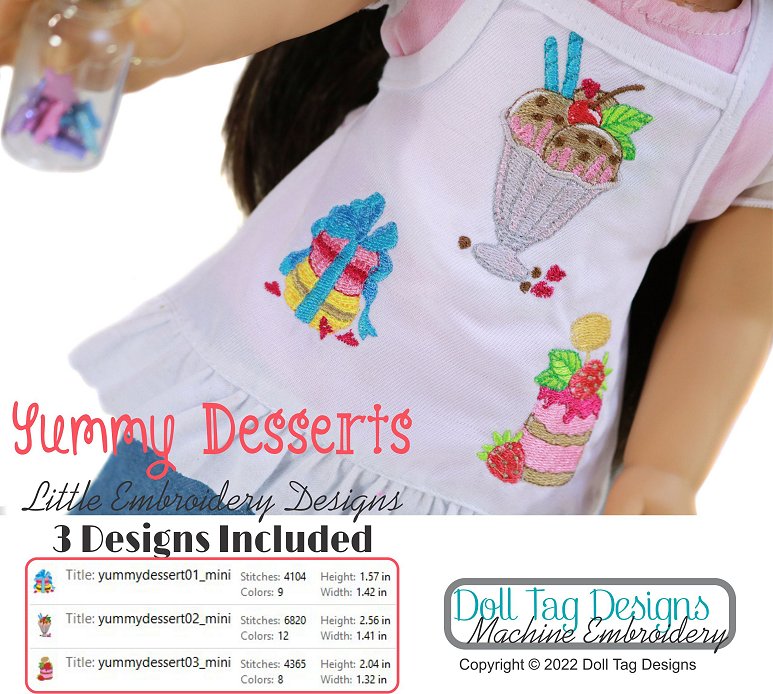 Yummy Desserts Little Designs for Machine Embroidery