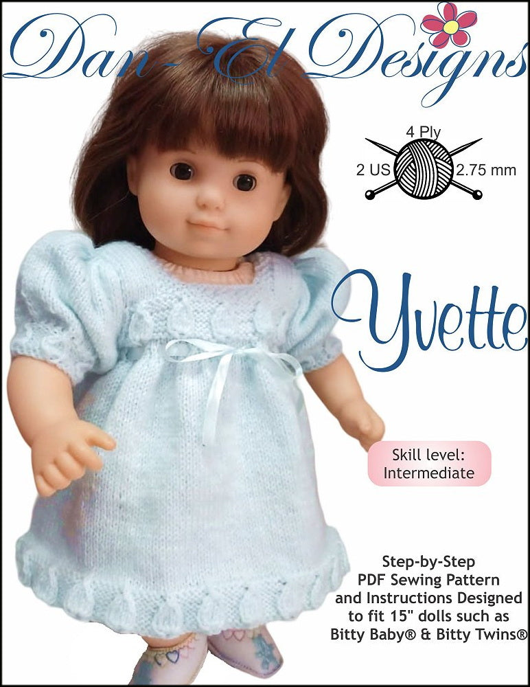 Yvette 15" Baby Doll Clothes Knitting Pattern