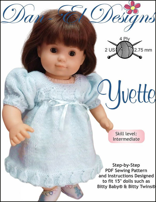 Yvette 15" Baby Doll Clothes Knitting Pattern
