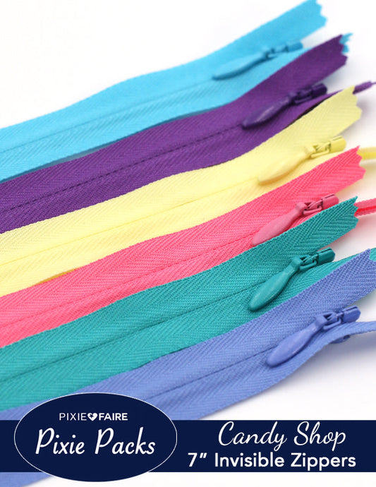 Pixie Packs 7" Invisible Zippers - Candy Shop