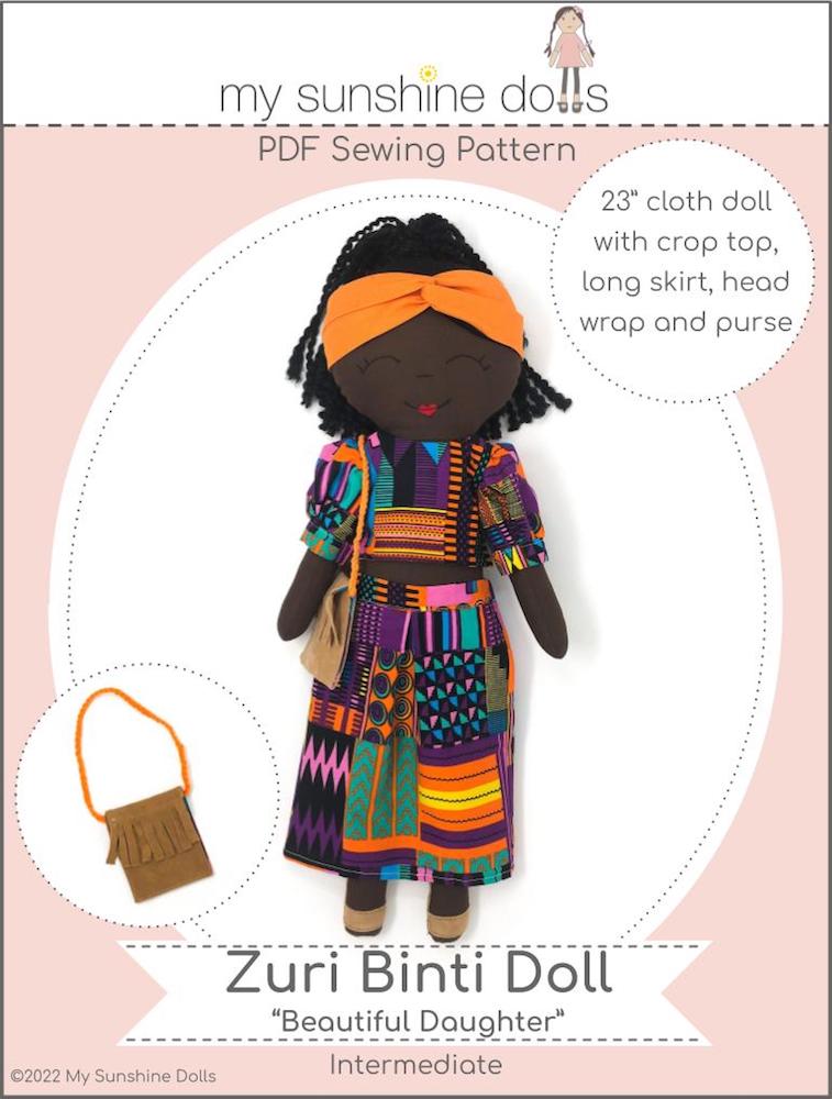 Zuri Binti Doll 23" Cloth Doll Pattern