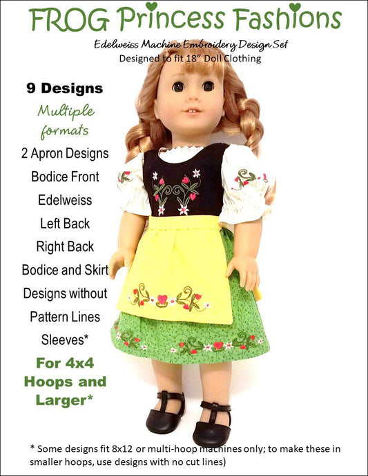 Edelweiss 18" Doll Machine Embroidery Design
