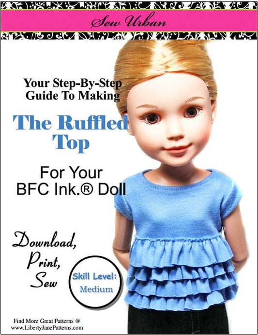 Ruffled Top Pattern for BFC, Ink. Dolls
