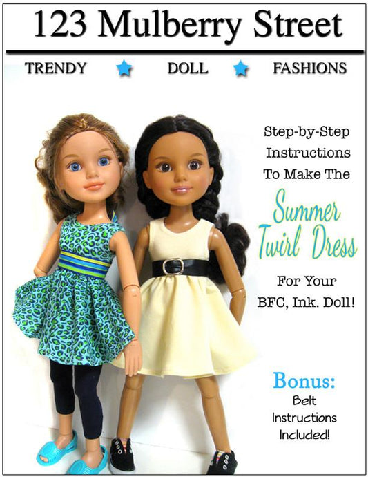 Summer Twirl Dress Pattern for BFC, Ink. Dolls