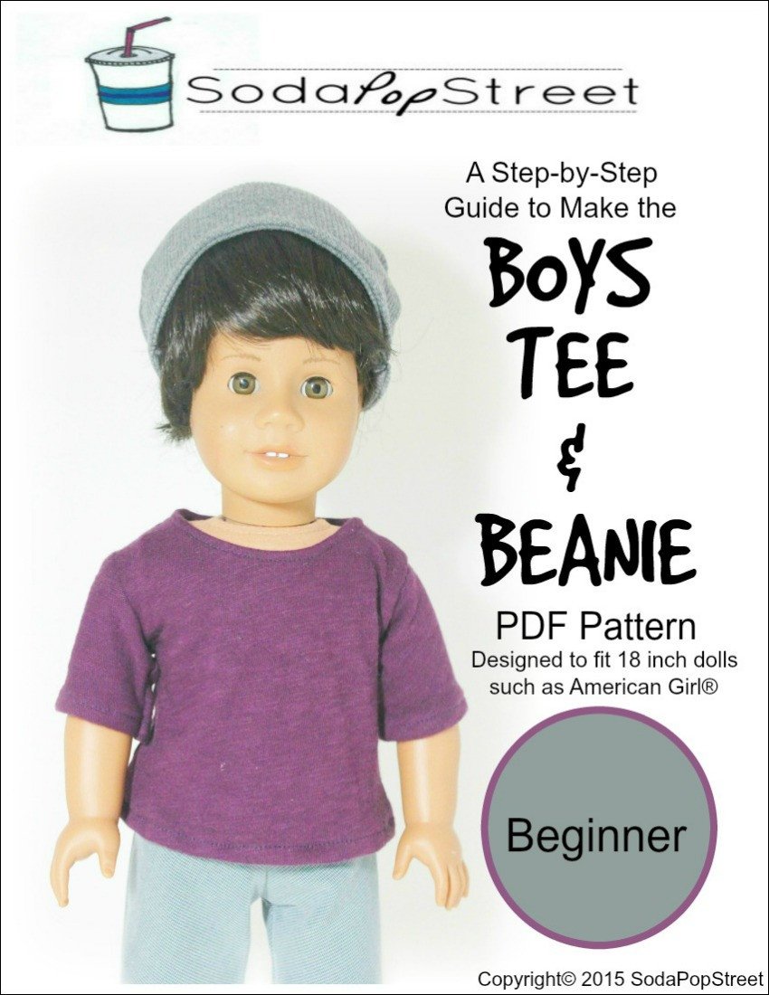 Boys Tee and Beanie 18" Doll Clothes Pattern