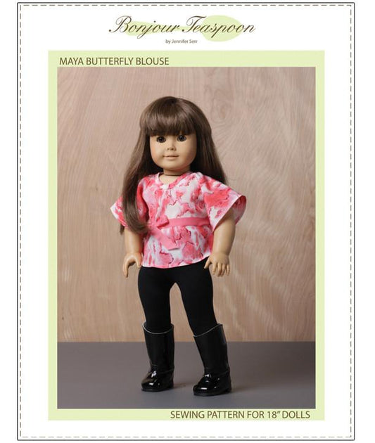 Maya Butterfly Blouse 18" Doll Clothes Pattern