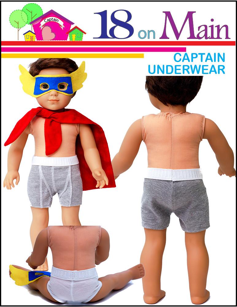 Captain Underwear 18" Doll Clothes Pattern