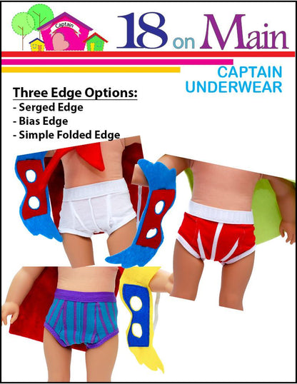 Captain Underwear 18" Doll Clothes Pattern