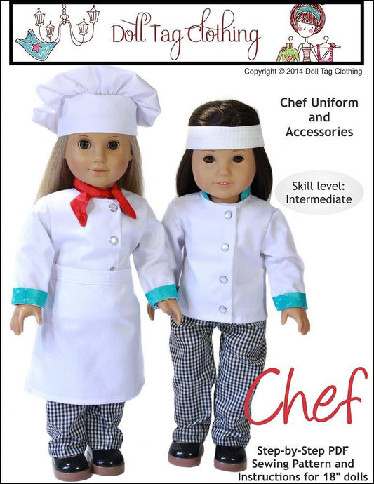 Chef's Uniform 18" Doll Clothes