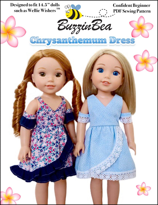 Chrysanthemum Dress 14.5" Doll Clothes Pattern