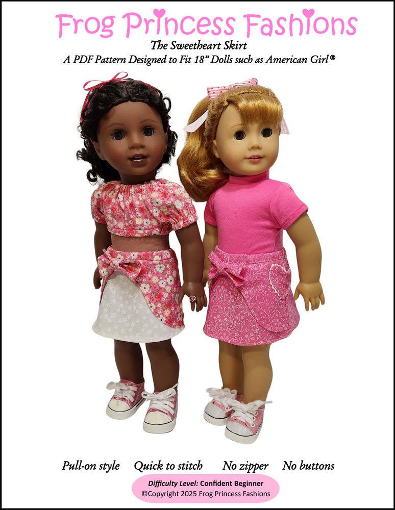 Sweetheart Skirt 18" Doll Clothes Pattern