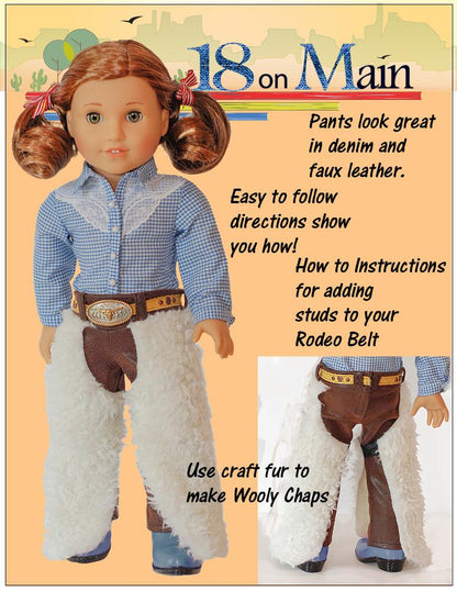 Cowgirl Ranch Chaps 18" Doll Clothes Pattern