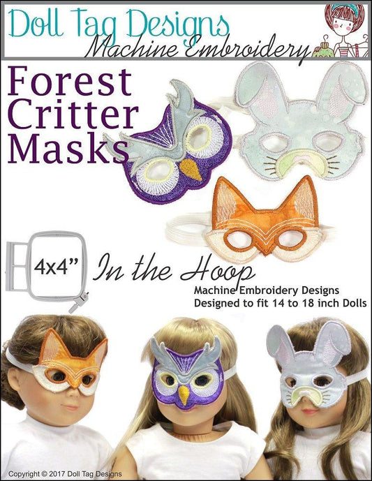 Forest Critter Masks Machine Embroidery Designs