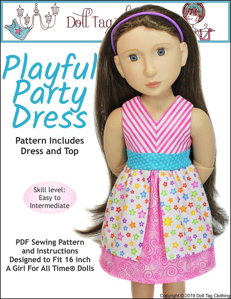 Playful Party Dress Pattern for A Girl For All Time Dolls