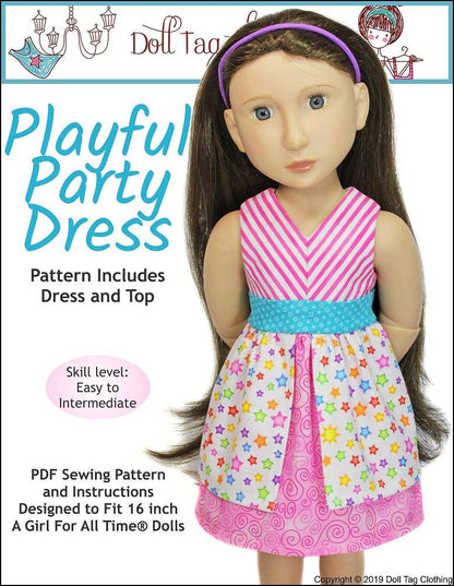 Playful Party Dress Pattern for A Girl For All Time Dolls