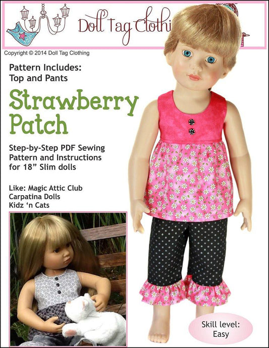 Strawberry Patch Pattern for 18" Slim Dolls