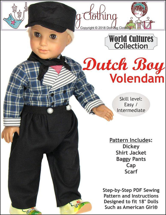 Dutch Boy: Volendam 18" Doll Clothes Pattern