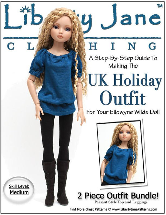 U.K. Holiday Outfit Pattern for Ellowyne Wilde Dolls