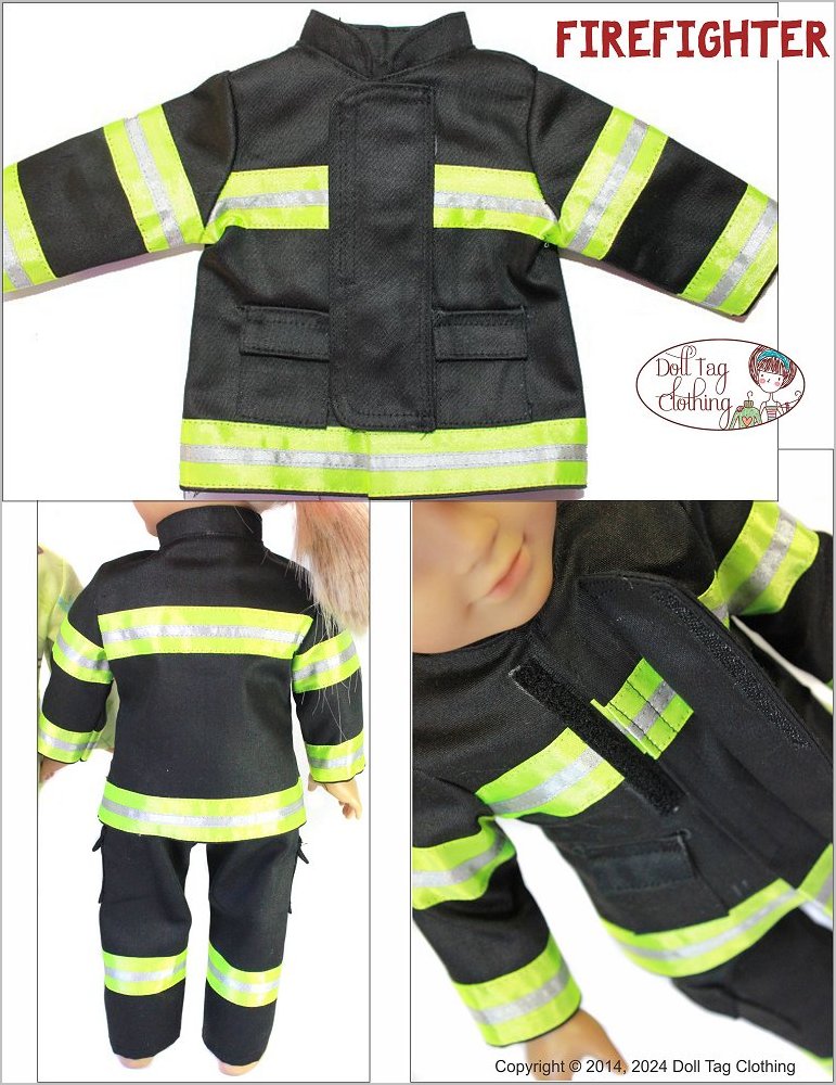 Firefighter Outfit 18" Doll Clothes Pattern