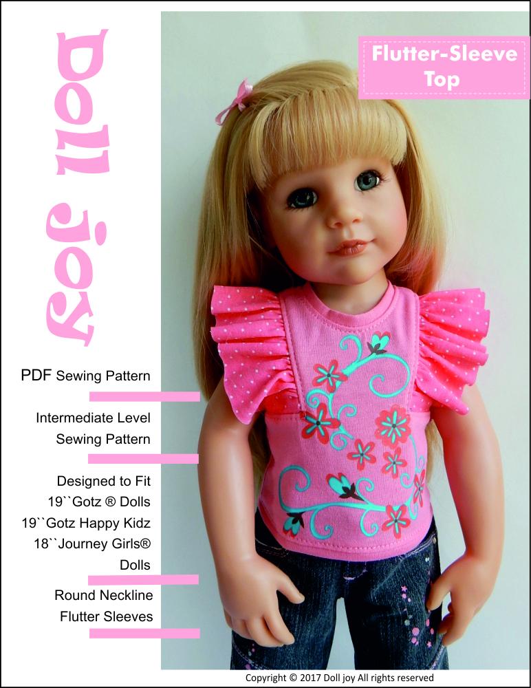 Flutter Sleeve Top Pattern for 19" Gotz Dolls