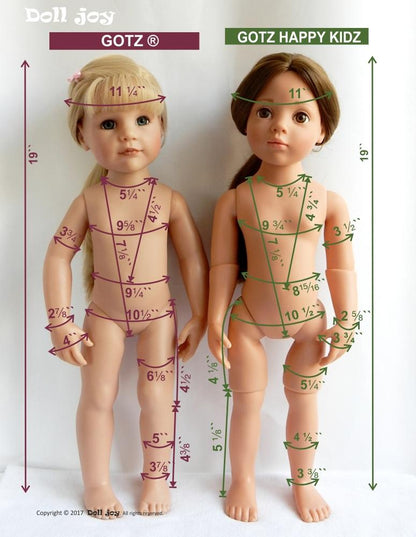 Raglan-Sleeved T-shirt Pattern for 19" Gotz Dolls