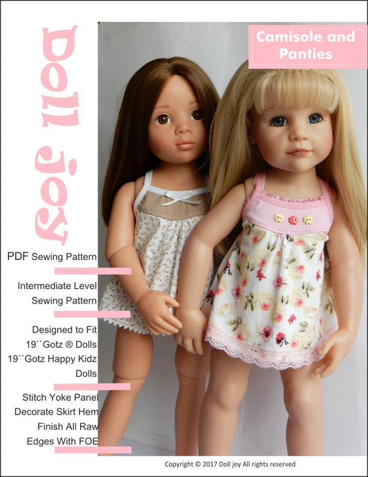 Camisole and Panties Pattern for 19" Gotz Dolls