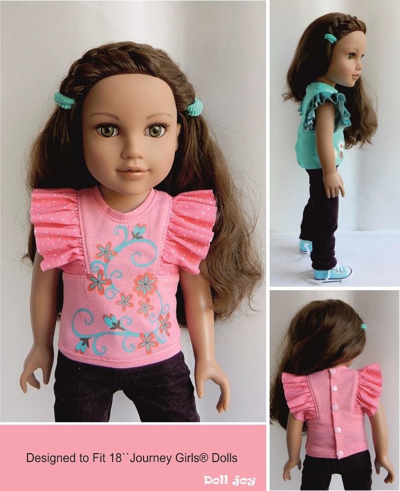 Flutter Sleeve Top Pattern for 19" Gotz Dolls