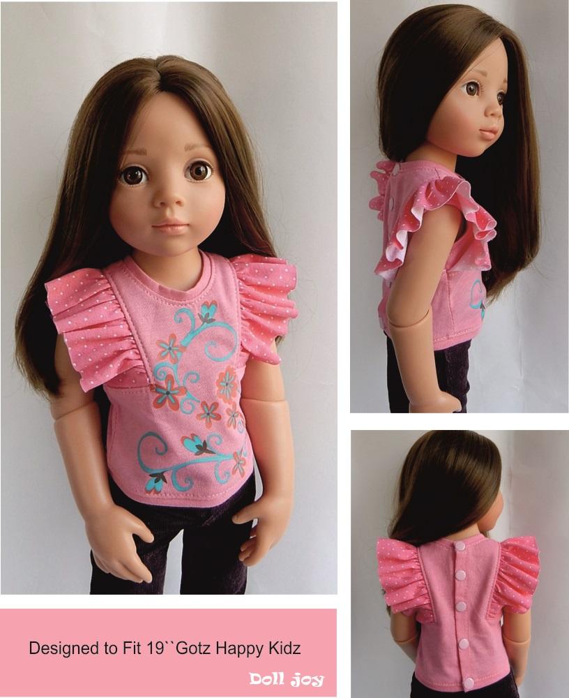 Flutter Sleeve Top Pattern for 19" Gotz Dolls