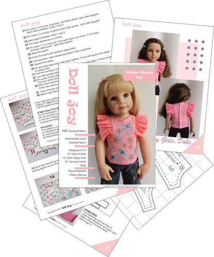 Flutter Sleeve Top Pattern for 19" Gotz Dolls