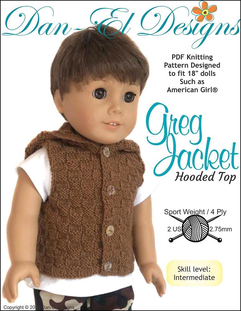 Greg Jacket 18" Doll Knitting Pattern