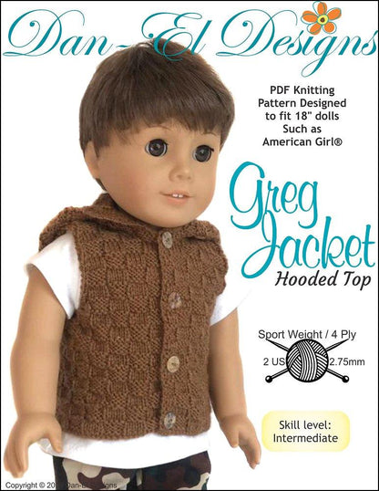Greg Jacket 18" Doll Knitting Pattern