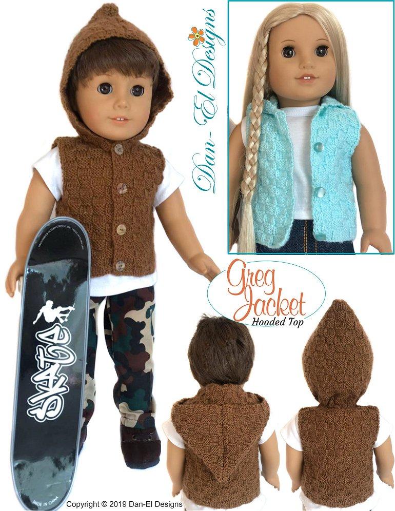 Greg Jacket 18" Doll Knitting Pattern