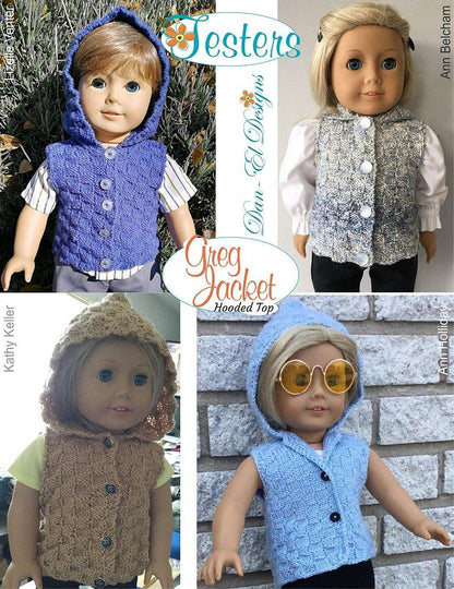 Greg Jacket 18" Doll Knitting Pattern