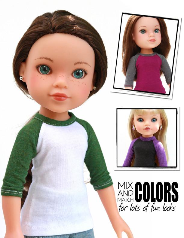 Baseball Tee 13 - 14 Inch Doll Clothes Pattern
