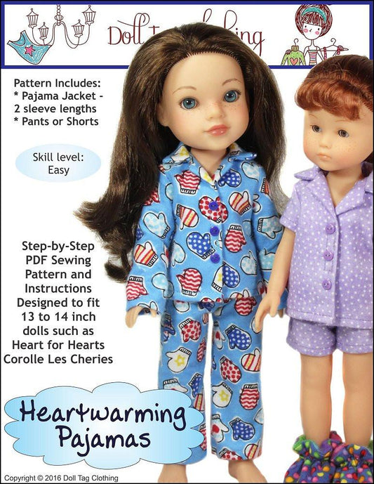 Heartwarming Pajamas Pattern for Les Cheries and Hearts For Hearts Girls Dolls