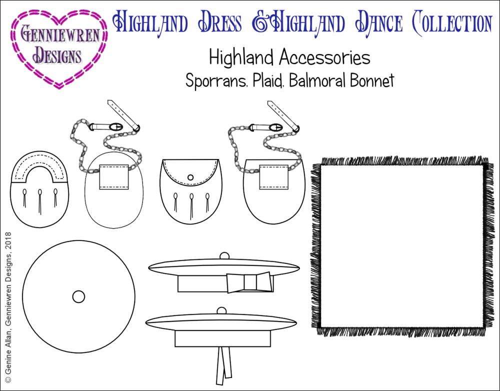 Highland Accessories 18" Doll Clothes Pattern