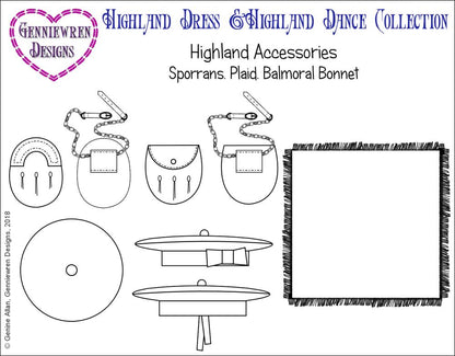 Highland Accessories 18" Doll Clothes Pattern